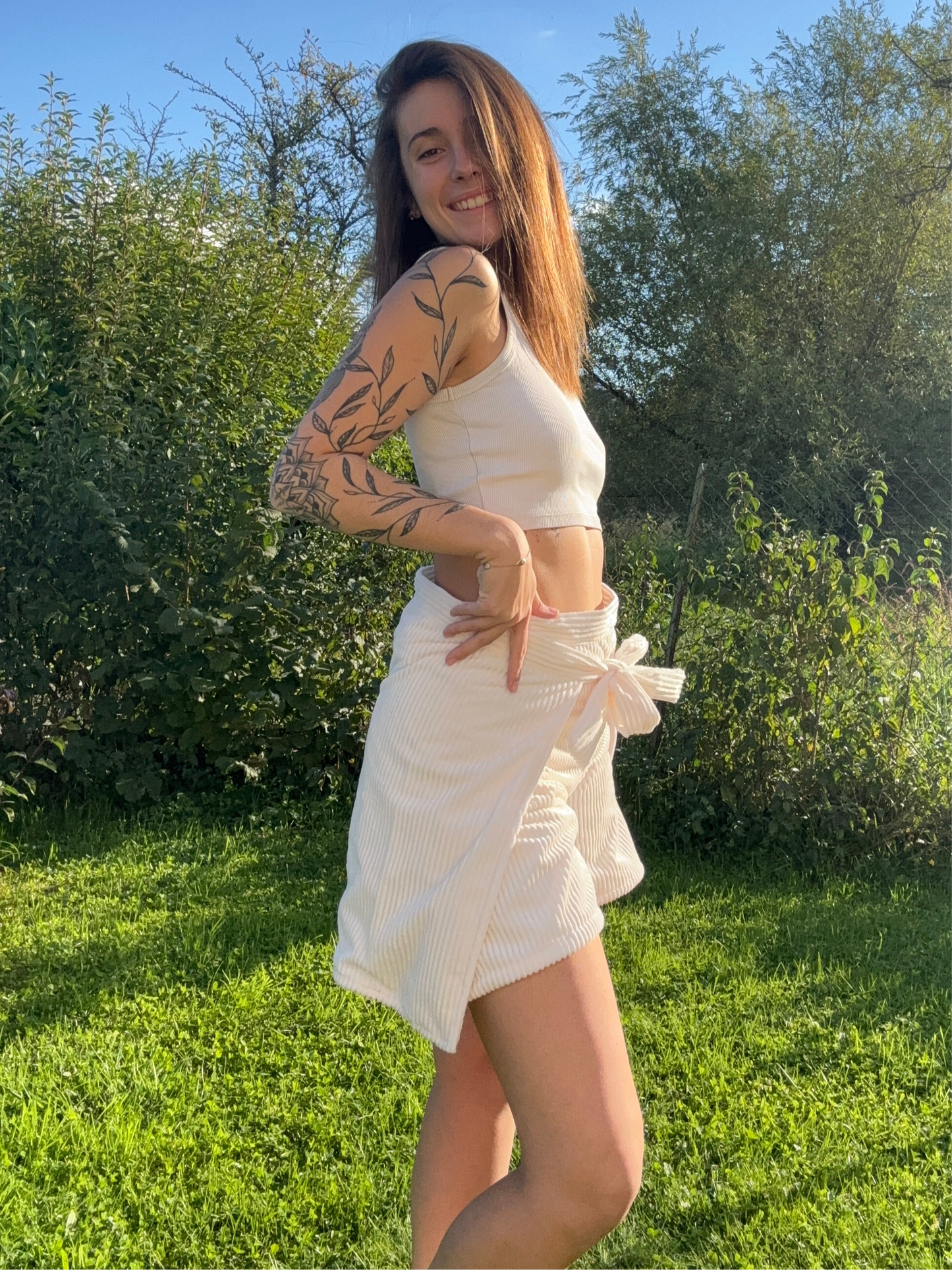 Short velours blanc